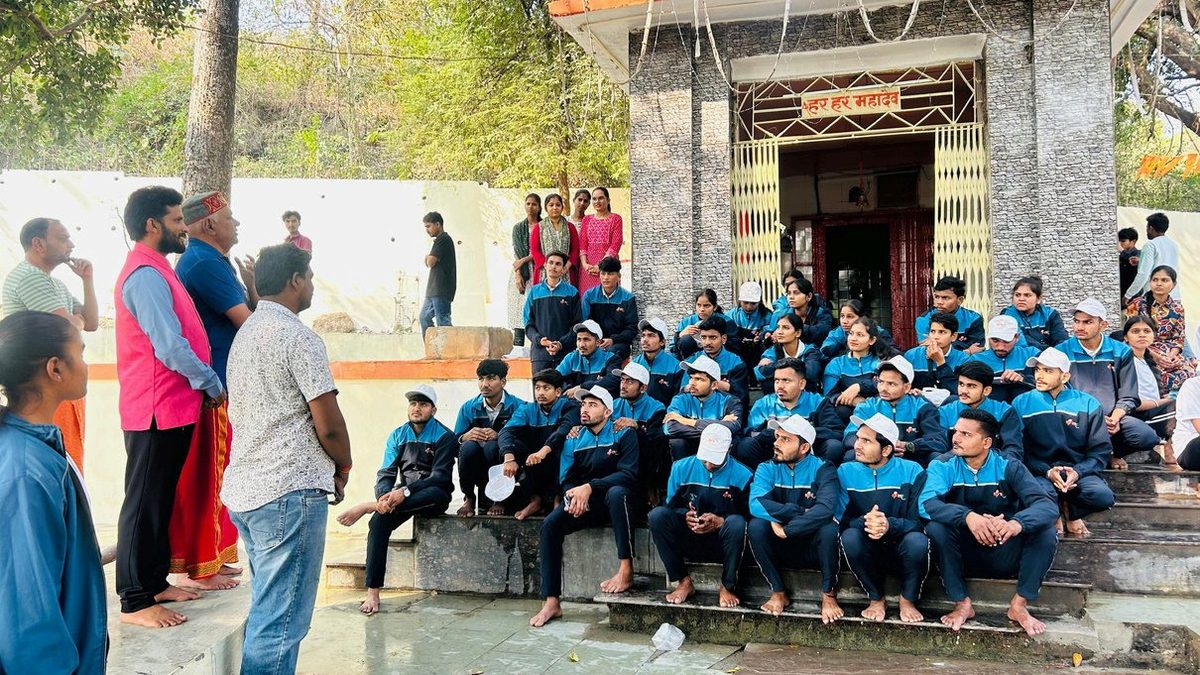 Youth gathering at temple